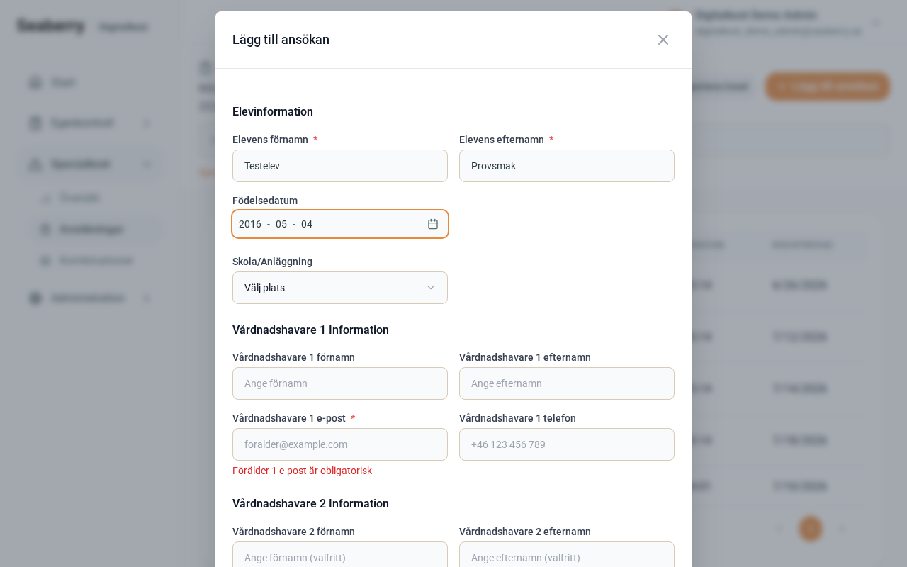 Registrera ansökan manuellt