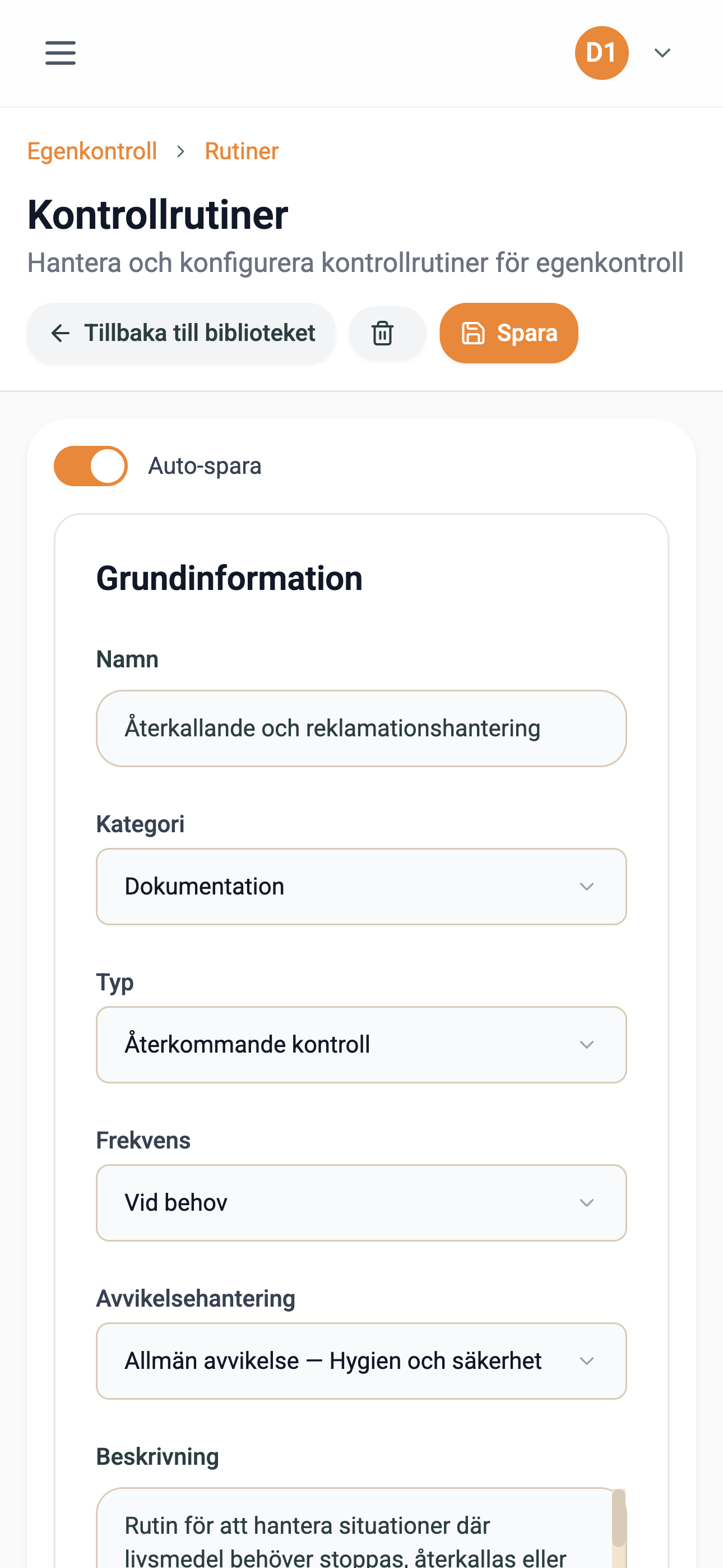 Definitionseditor – mobilvy
